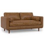 Lennox Leather Sofa with Ottoman – Brown - Image 7