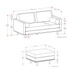 Lennox Leather Sofa with Ottoman – Brown - Image 2
