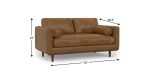Lennox Leather Sofa with Ottoman – Brown - Image 3