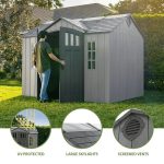 Lifetime 10 ft. x 8 ft. Outdoor Storage Shed, Gray - Image 6