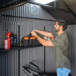 Lifetime 10 ft. x 8 ft. Outdoor Storage Shed, Gray - Image 4