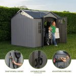 Lifetime 10 ft. x 8 ft. Outdoor Storage Shed, Gray - Image 8