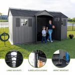 Lifetime 15 ft. x 8 ft. Dual Entry Outdoor Storage Shed, Gray - Image 8