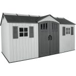 Lifetime 15 ft. x 8 ft. Dual Entry Outdoor Storage Shed, Gray - Prioka