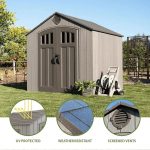 Lifetime 8 ft. x 7.5 ft. Rough Cut Outdoor Storage Shed, Light Brown - Image 3
