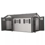 Lifetime 8 x 17.5 ft. Dual Entry Outdoor Storage Shed, Tan (Model 60213) - Image 8