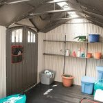 Lifetime 8 x 17.5 ft. Dual Entry Outdoor Storage Shed, Tan (Model 60213) - Image 6