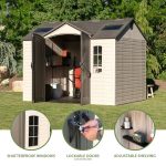 Lifetime Lockable Polyethylene Outdoor Storage Shed, 10′ x 8′, Tan & Browns (60005) - Image 2