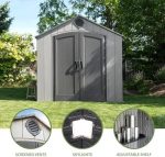 Lifetime Outdoor Storage Shed, 8 x 10 Foot, Grays - Image 3