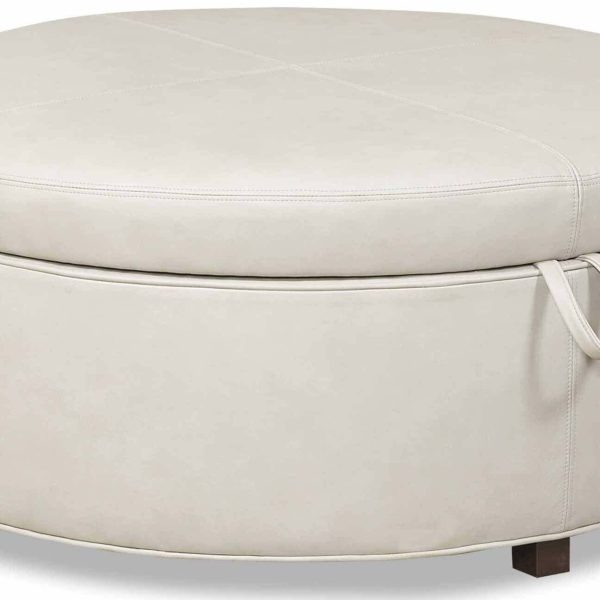 Lulu Leather Storage Ottoman - Prioka