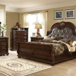 McFerran Home Furnishing B9500 Amber Dark Cherry Tufted Bedroom Set