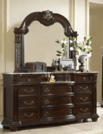 McFerran Home Furnishing B9500 Amber Dark Cherry Tufted Bedroom Set - Image 5