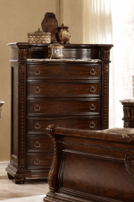 McFerran Home Furnishing B9500 Amber Dark Cherry Tufted Bedroom Set - Image 3