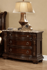 McFerran Home Furnishing B9500 Amber Dark Cherry Tufted Bedroom Set - Image 4