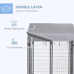 Medium-sized Outdoor Dog Kennel Galvanized Steel Fence with UV-Resistant Oxford Cloth Roof & Secure Lock 47.25" x 47.25" x 54.25" - Image 4