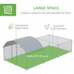 Metal Chicken Coop, Walkin Chicken Runs, Duck Rabbit Enclosure Pen, Outdoor Poultry Cage with Waterproof and Anti-UV Cover for Backyard, Farm, (1" Diameter, 18.7'L x 9.2'W x 6.4'H) - Image 5