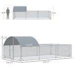 Metal Chicken Coop, Walkin Chicken Runs, Duck Rabbit Enclosure Pen, Outdoor Poultry Cage with Waterproof and Anti-UV Cover for Backyard, Farm, (1" Diameter, 18.7'L x 9.2'W x 6.4'H) - Image 3
