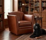 Mila Leather Swivel Chair - Image 8