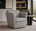 Mila Leather Swivel Chair - Image 2