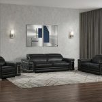 Milan Leather Seating Set – Black