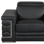 Milan Leather Seating Set – Black - Image 3