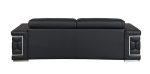 Milan Leather Sofa - Black - Image 3