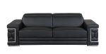 Milan Leather Sofa - Black - Image 8