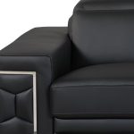 Milan Leather Sofa - Black - Image 2