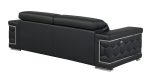 Milan Leather Sofa - Black - Image 4