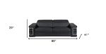 Milan Leather Sofa - Black - Image 5