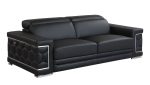 Milan Leather Sofa - Black - Image 6