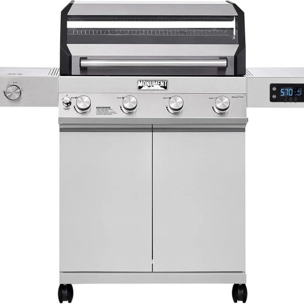 Monument Grills Eminence 405 |Tech Stainless Propane Gas Grills Eminence 405 & Cast Iron Cooking Plate - Prioka