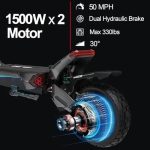 NANROBOT Electric Scooter Adults 50mph Dual Motor Electric Scooter with Suspension 80Miles Range Fast Sports Escooters Folding 10″ Off Road Tires 330LBS Max Loads Complies with UL2272 Certification - Image 5