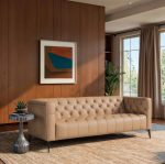 Nicolla Leather Sofa Light Brown - Image 2