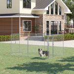 Outdoor Dog Kennel Galvanized Chain Link Fence Heavy Duty Pet Run House Chicken Coop with Secure Lock Mesh Sidewalls for Backyard, Silver - Image 4