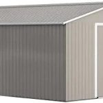 Outsunny 11′ x 13′ Outdoor Storage Shed, Garden Tool Metal Shed with Foundation Kit, Double Lockable Door, Air Vents and Slopings Roofs, for Backyard, Patio, Lawn, Light Grays - Prioka