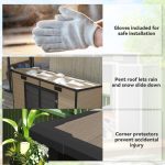 Outsunny 8′ x 4′ Outdoor Storage Shed Light Brown Resin - Image 10