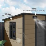 Outsunny 8’×4′ Outdoor Storage Shed Light Brown Resin - Image 10