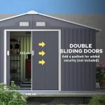 Outsunny Outdoor Storage Shed Dark Gray 11’×13′ Galvanized Steel - Image 3