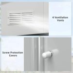 Outsunny Outdoor Storage Shed White 11’×13′ Galvanized Steel - Image 4