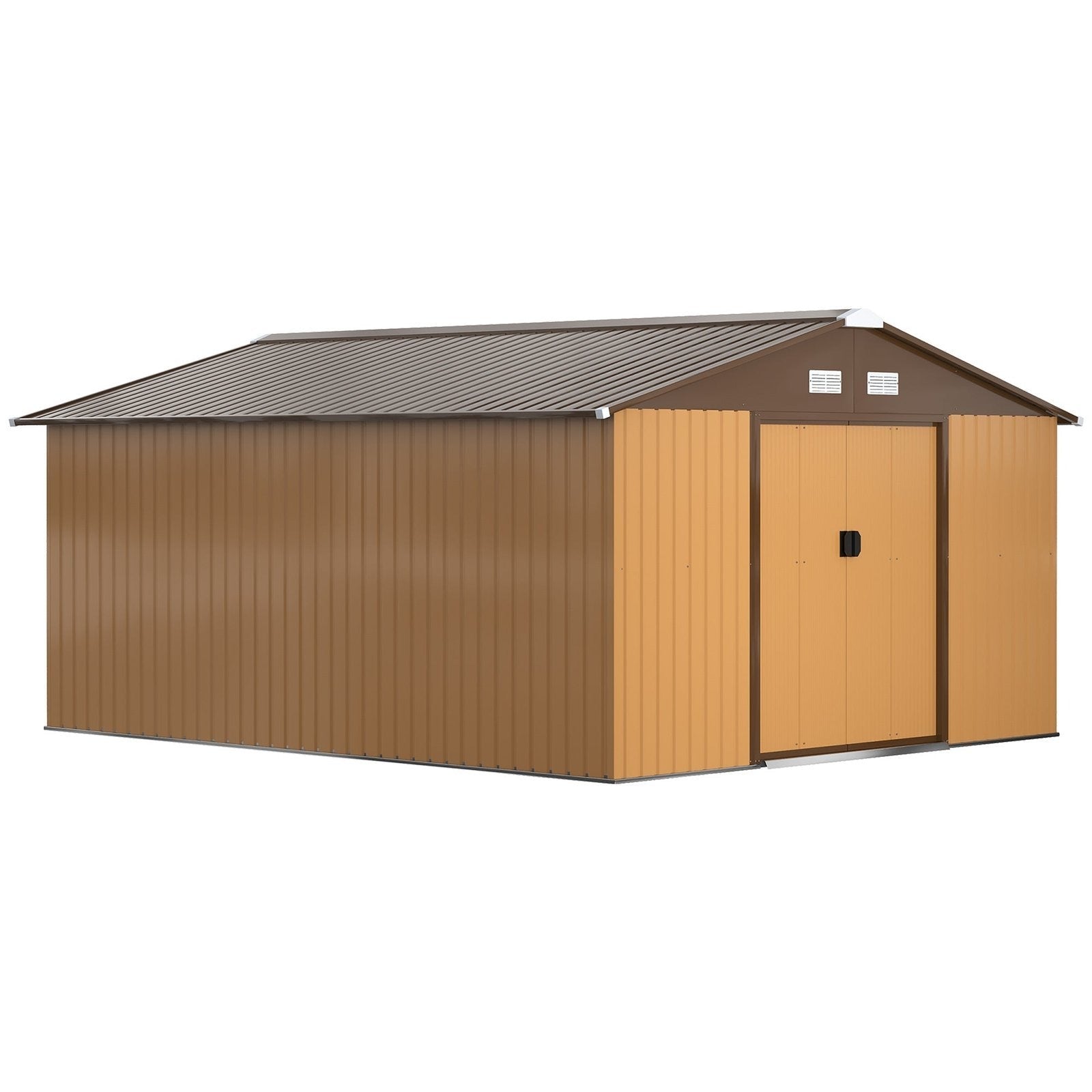 outsunny-outdoor-storage-shed-yellow-11-x-13-galvanized-steel-3142546 Outsunny Outdoor Storage Shed Yellow 11′ x 13′ Galvanized Steel - Prioka