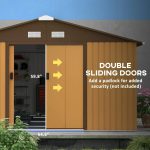Outsunny Outdoor Storage Shed Yellow 11’×13′ Galvanized Steel - Image 5