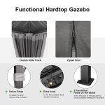 Patioslife Hardtop Pergola Gazebo Grey 10 ft×12 ft Aluminum Frame Galvanized Steel Roof - Image 6