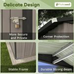 Patiowell 10 ft. W x 12 ft. D Galvanized Steel Outdoor Storage Shed, 119 sq. ft. - Image 3