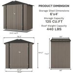 Patiowell 10 ft. W x 12 ft. D Galvanized Steel Outdoor Storage Shed, 119 sq. ft. - Image 2