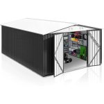 Patiowell 10 x 12 ft. Metal Outdoor Storage Shed, 119 sq. ft. - Prioka