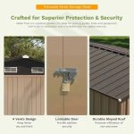 Patiowell 10×8 ft Metal Outdoor Storage Shed with Windows - Image 2