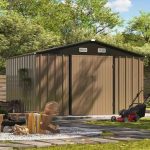 Patiowell 10×8 ft Metal Outdoor Storage Shed with Windows - Image 4