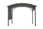 Pergola, Outdoor Steel Arched Pergola with Adjustable Canopy - Image 3