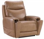 Raze Leather Power Lift Recliner With Articulating Headrest And Lumbar In Light Brown - Image 3